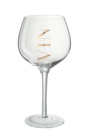 Verre à vin rouge transparent et doré Ysarg
