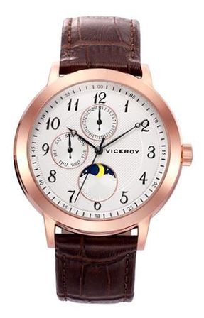 Viceroy Men 401027-04 - Multifunction - Stainless Steel Case - 42 Mm - Leather/cuoio Strap - Water Resistant: 50 Meters