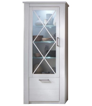 Vitrine 2 portes mélaminé blanc Aria