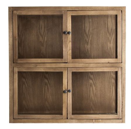 Vitrine 2 portes orme massif foncé Fazia