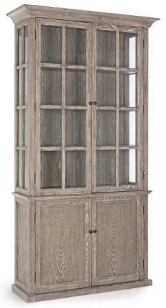 Vitrine 4 portes en bois de frêne marron Cobia L 124 cm