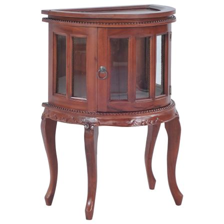 Vitrine 50x35x76 cm Semi-cylindre Bois d'acajou solide