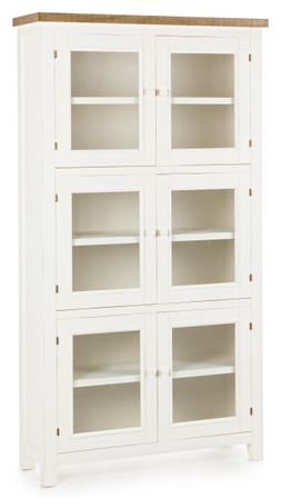 Vitrine 6 portes 6 étagères en bois blanc Elya L 93.5 cm