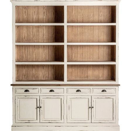 Vitrine en bois massif d’orme blanc cassé TOLITA – Style provençal