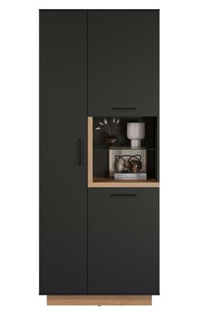 Vitrine en gris et chêne Evoke Lunix 80 cm