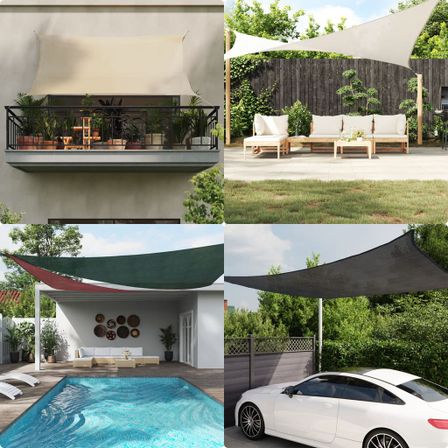 Voile d'ombrage 160 g/m² rectangulaire gris clair 2x2,5 m PEHD