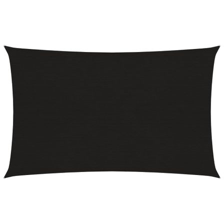 Voile d'ombrage 160 g/m² rectangulaire noir 6x8 m PEHD