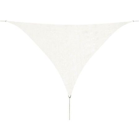 Voile d'ombrage PEHD Triangulaire 3,6 x 3,6 x 3,6 m Blanc