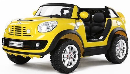 Voiture électrique jaune Mini Cooper Comberman