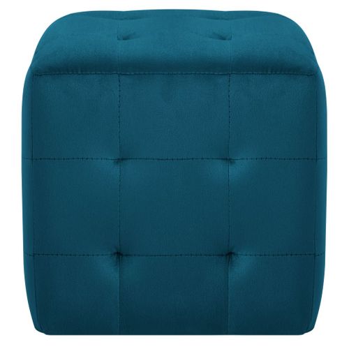 2 pcs Tables de chevet Bleu 30x30x30 cm Tissu velours - Photo n°3; ?>
