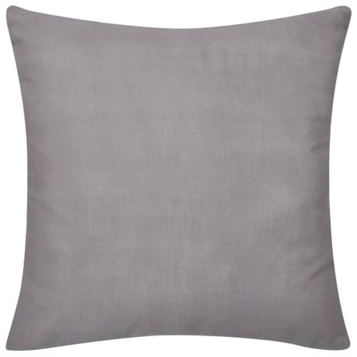 4 housses de coussin en coton 80 x 80 cm Gris - Photo n°3; ?>