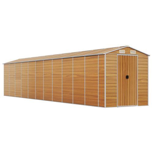 Abri de jardin marron clair 191x980x198 cm acier galvanisé - Photo n°2; ?>