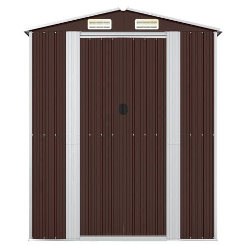 Abri de jardin Marron foncé 192x108x223 cm Acier galvanisé - Photo n°3; ?>