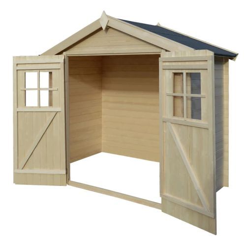 Abri de jardin pour bûches de bois 2 x 1 m 19 mm Bois - Photo n°3; ?>