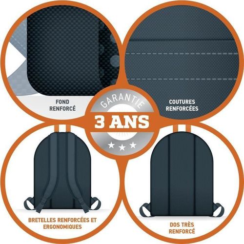 AIRNESS Sac a dos borne 100737762 - Rose et noir - Photo n°3; ?>