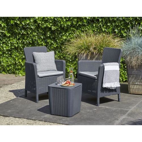 Allibert Chaise de salle a manger de jardin Trenton Graphite - Photo n°2; ?>