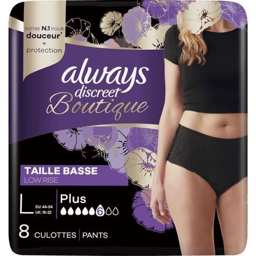 ALWAYS DISCREET Culottes pour fuites urinaires Taille basse x8 - Photo n°2; ?>