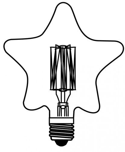 Ampoule décorative rétro Edison étoile verte filament incandescent 40W (E27) - Photo n°3; ?>
