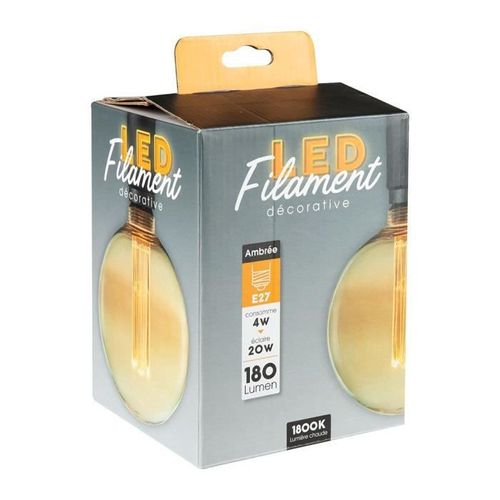 AMPOULE LED SMD FILETAGE DROIT AMBREE - 4W E27 - G125 - Photo n°2; ?>
