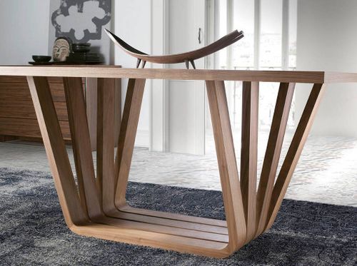 Table rectangulaire bois plaqué noyer Matega 180 cm - Photo n°3; ?>
