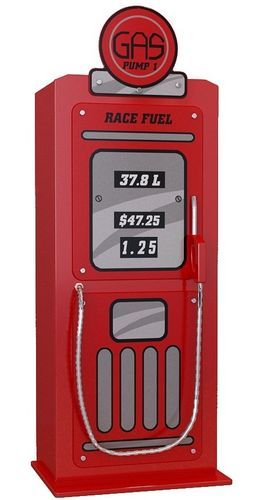 Armoire 1 porte pompe à essence bois rouge Cara L 50 cm - Photo n°2; ?>