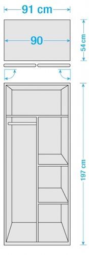 Armoire 2 portes avec étagères Blanc Kadra 1 - Photo n°2; ?>