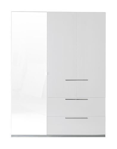 Armoire 2 tiroirs 3 portes bois laqué blanc Italya - Photo n°2; ?>