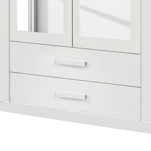 Armoire 3 portes Blanc avec Miroir Kurik - Photo n°2; ?>