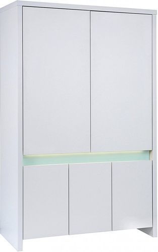 Armoire 5 portes à LED bois blanc et turquoise Planet Türkis - Photo n°3; ?>