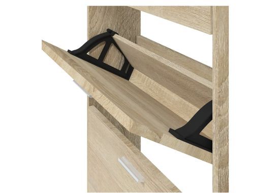 Armoire à chaussures en bois Puerto L 59 x H 108 x P 17 cm – 3 portes rabattables - Photo n°3; ?>