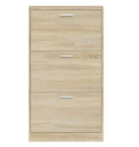 Armoire à chaussures en bois Puerto L 59 x H 108 x P 17 cm – 3 portes rabattables - Photo n°2; ?>