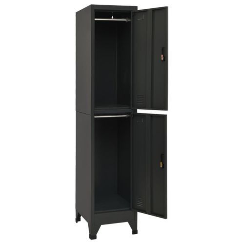 Armoire à casiers Anthracite 38x45x180 cm Acier - Photo n°3; ?>