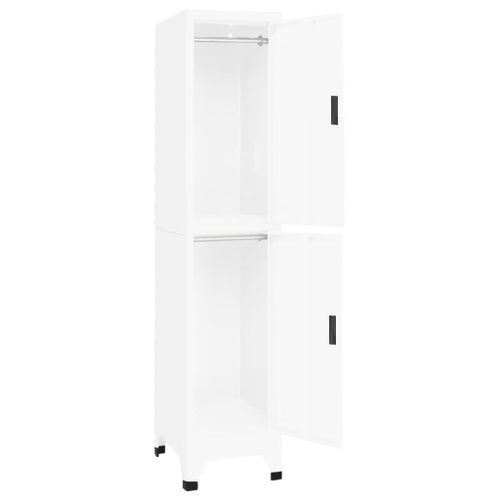 Armoire à casiers Blanc 38x45x180 cm Acier - Photo n°3; ?>