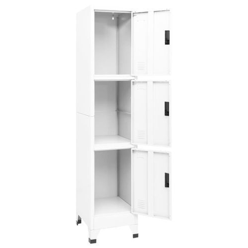 Armoire à casiers Blanc 38x45x180 cm Acier - Photo n°3; ?>