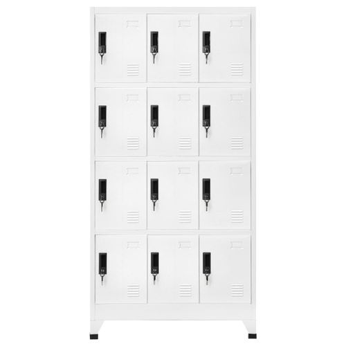 Armoire à casiers Blanc 90x45x180 cm Acier - Photo n°2; ?>