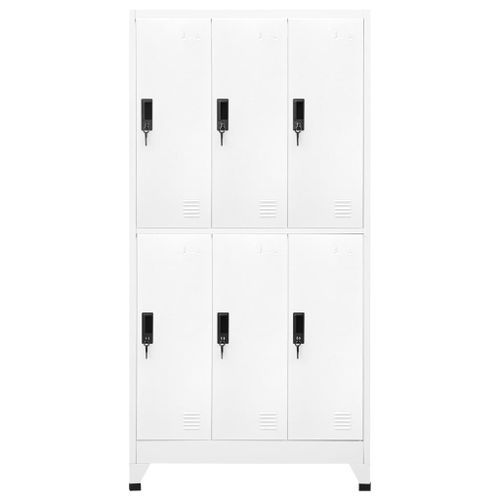 Armoire à casiers Blanc 90x45x180 cm Acier - Photo n°2; ?>