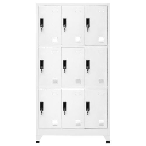 Armoire à casiers Blanc 90x45x180 cm Acier - Photo n°2; ?>