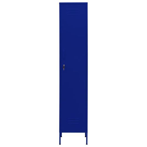 Armoire à casiers Bleu marine 35x46x180 cm Acier - Photo n°3; ?>