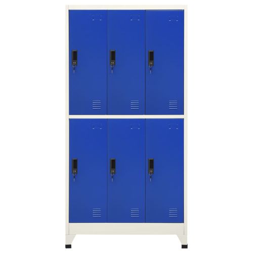 Armoire à casiers Gris et bleu 90x45x180 cm Acier 2 - Photo n°2; ?>