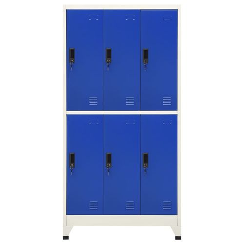 Armoire à casiers Gris et bleu 90x45x180 cm Acier 2 - Photo n°3; ?>