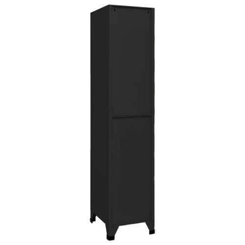 Armoire à casiers Noir 38x45x180 cm Acier - Photo n°2; ?>