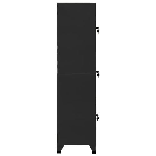 Armoire à casiers Noir 38x45x180 cm Acier - Photo n°3; ?>