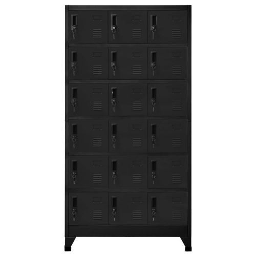 Armoire à casiers Noir 90x40x180 cm Acier - Photo n°2; ?>