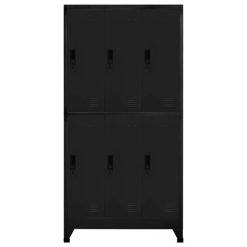 Armoire à casiers Noir 90x45x180 cm Acier - Photo n°2; ?>