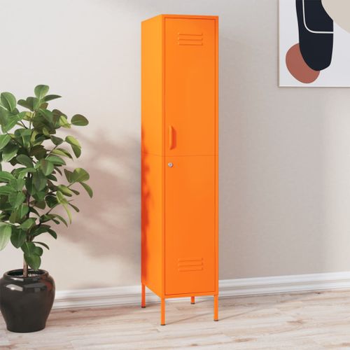 Armoire à casiers Orange 35x46x180 cm Acier - Photo n°2; ?>