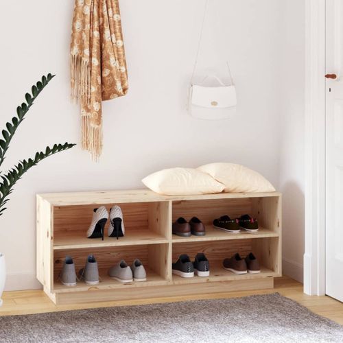 Armoire à chaussures 110x34x45 cm Bois de pin massif - Photo n°2; ?>