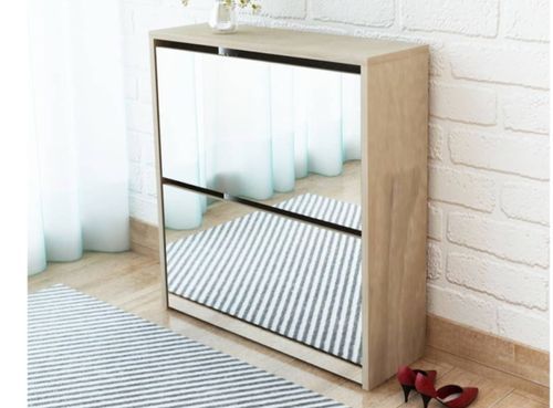 Armoire à chaussures 2 portes rabattables avec miroir Ranka H 67 cm – Design moderne et élégant - Photo n°3; ?>