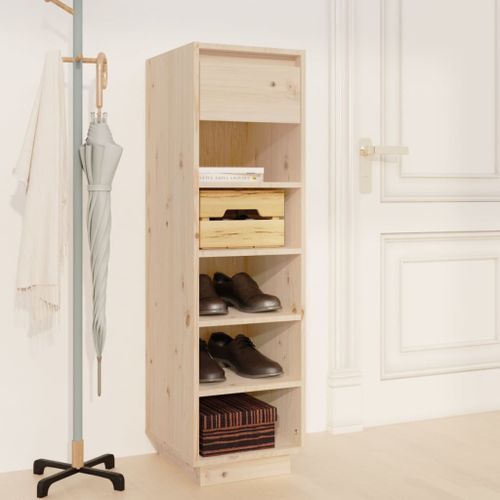 Armoire à chaussures 30x34x105 cm bois de pin massif - Photo n°2; ?>