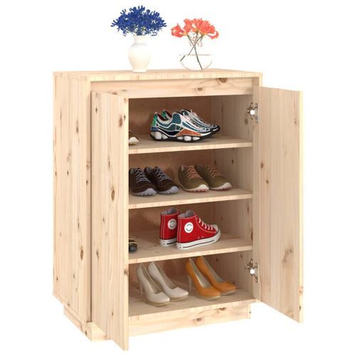 Armoire à chaussures 60x35x80 cm Bois de pin massif Kirane - Photo n°3; ?>