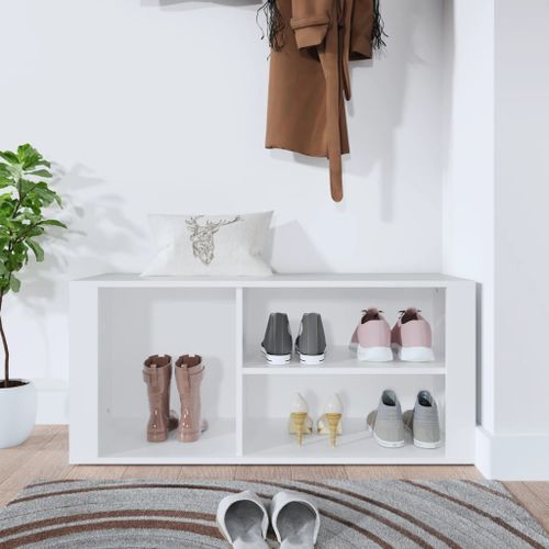 Armoire à chaussures Blanc 100x35x45 cm Bois d'ingénierie - Photo n°3; ?>